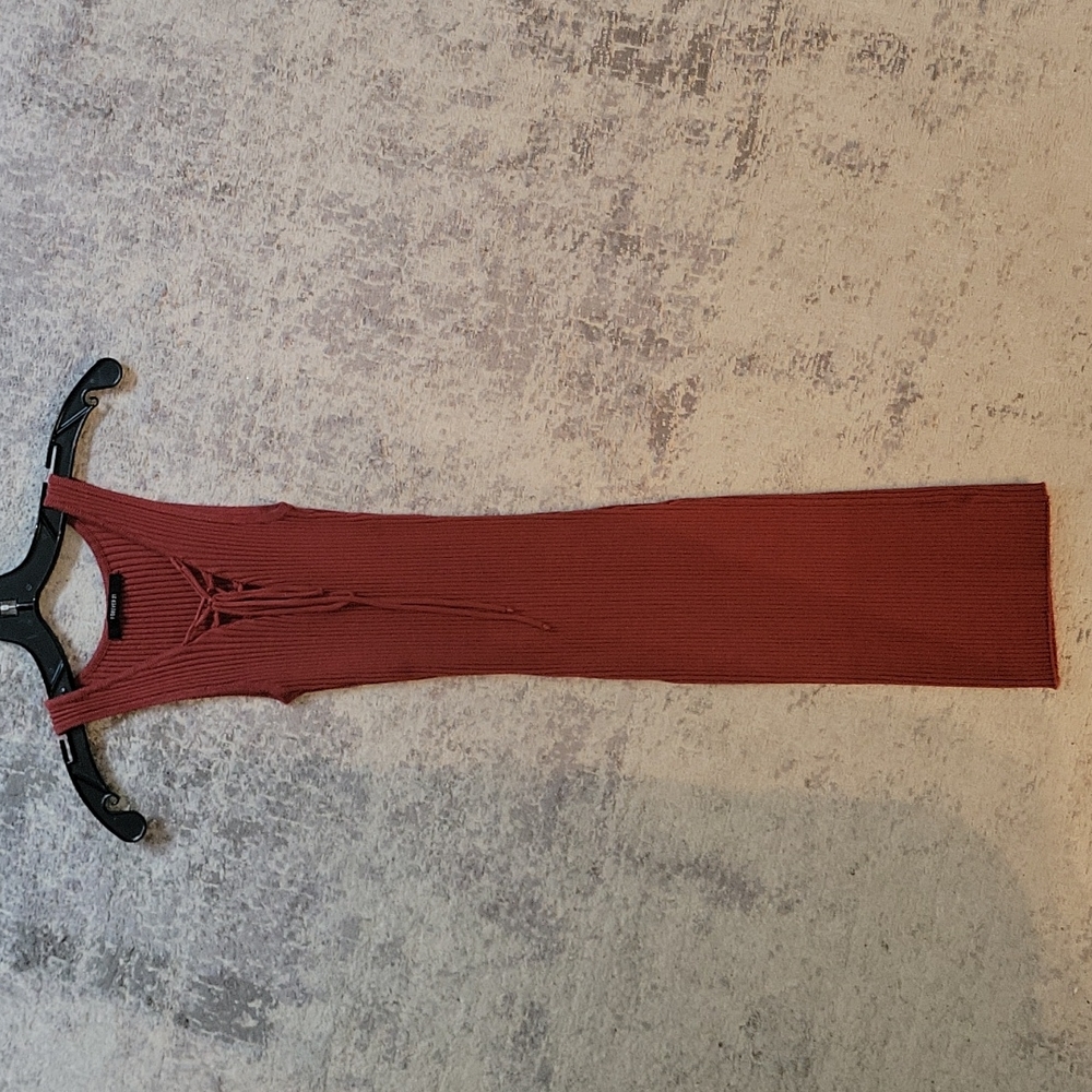 Forever 21 Stretch Rust Colored Fall Dress